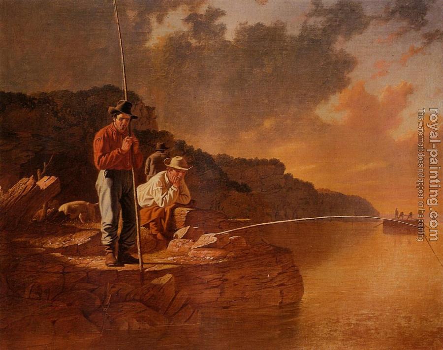 George Caleb Bingham : Fishing on the Mississippi